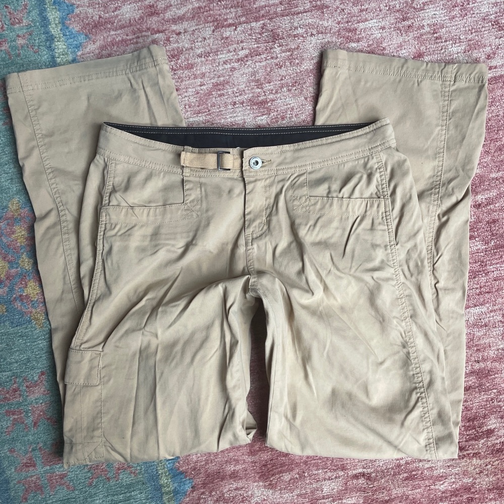 prAna Stretch Zion Straight Men's Khaki Tan Nylon Hiking Utility Tech Pants Sz S